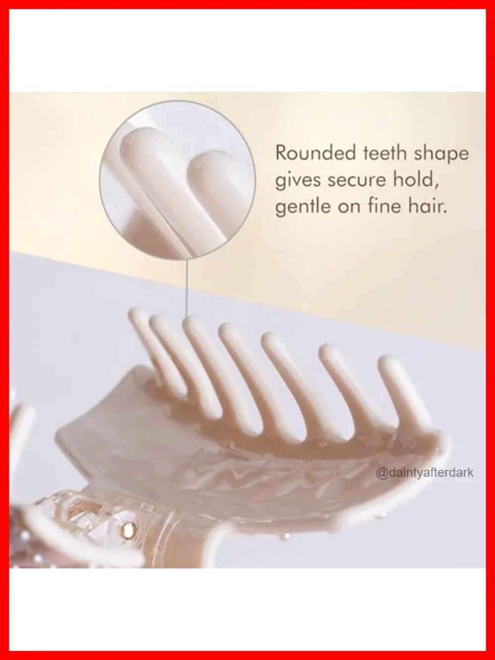 Rectangular Claw Clip with Pearl Beads, Secure Grip for Thin to Medium Hair
